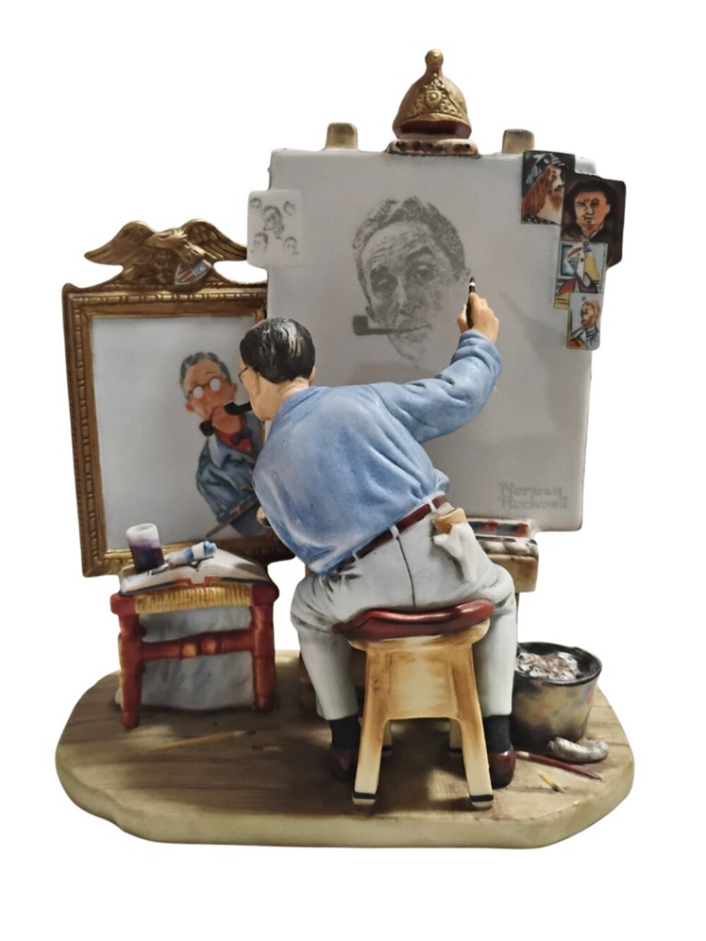 Vintage 1978 Norman Rockwell Self-Portrait Figurine Saturday Evening Post